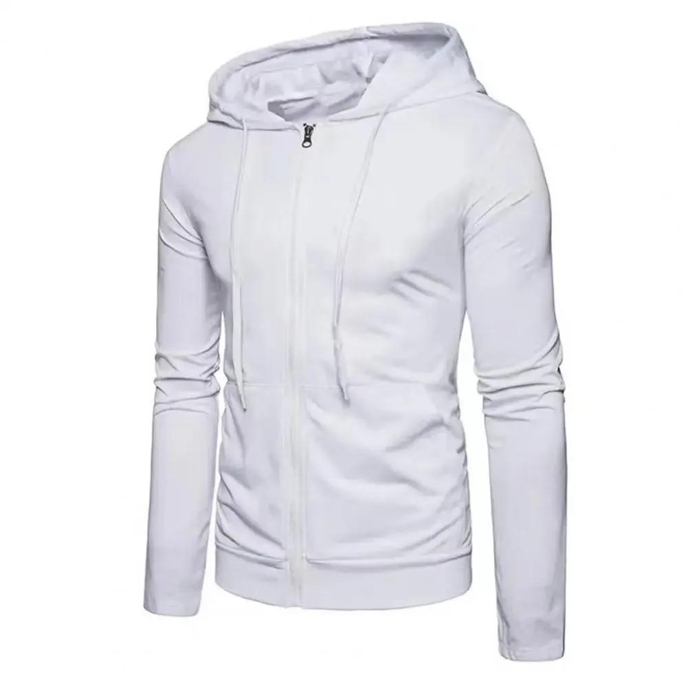 Sweat à capuche ample et décontracté en polaire pour hommes, à la mode, avec fermeture éclair, adapt