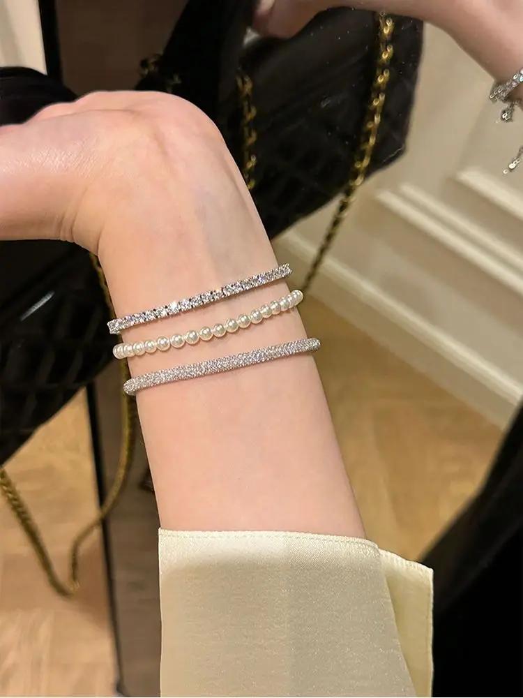 Bracelet en argent Sterling 925 pour femmes, sac d'argent doré Simple, à la mode, fête d'anniversair