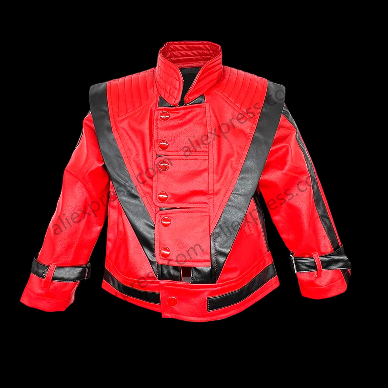 Veste en cuir rouge pour enfants, cadeau d'anniversaire d'Halloween, convient aux garçons et filles 