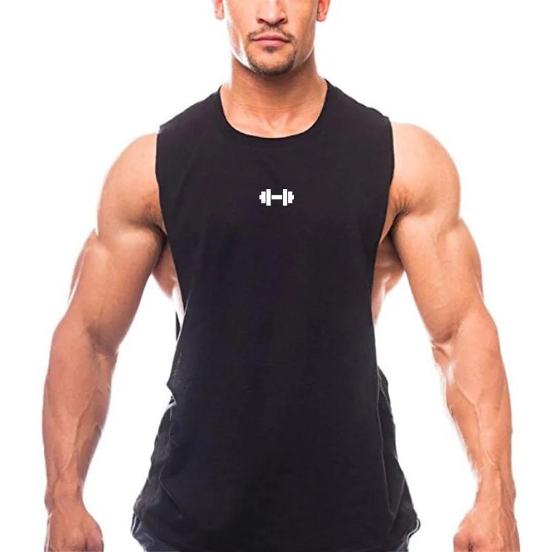 Gilets d'entraînement de Fitness en coton respirant fentes latérales débardeurs hommes musculation M
