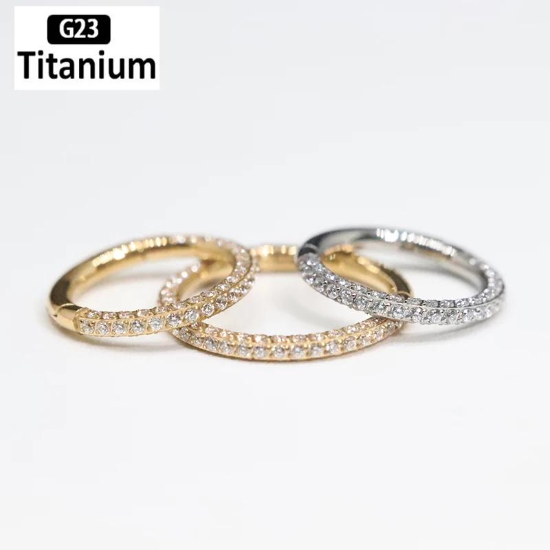Piercing en titane, boucles d'oreilles, anneaux de nez, en Zircon, Septum, Tragus, Cartilage, Helix,