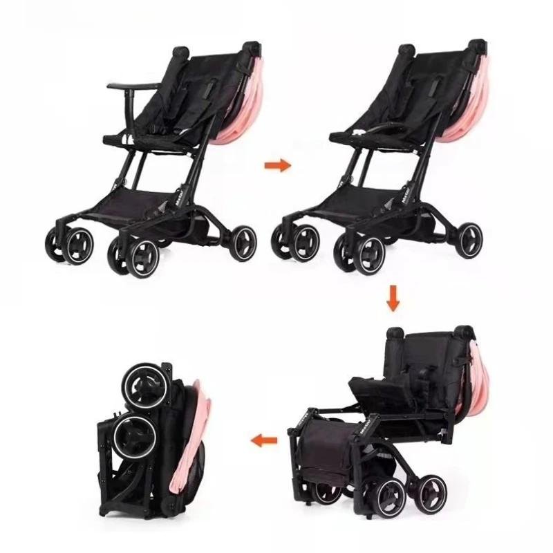 2025 nouveau Simple embarquement bébé poussette quatre roues Absorption des chocs léger Ultra-petit 