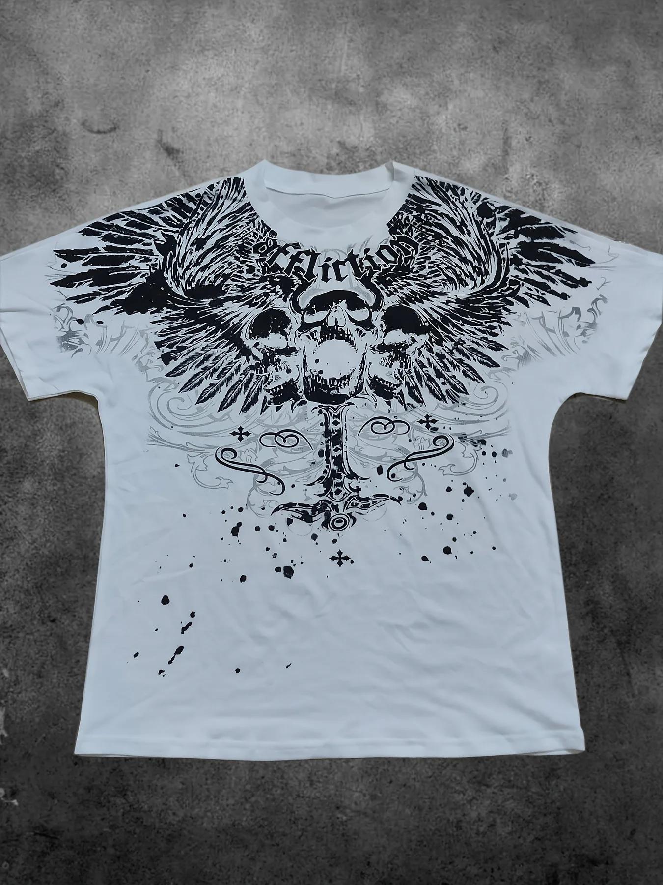 Le nouveau T-shirt pour hommes pour l'été 2025 avec impression de crâne 3D est décontracté à la mode
