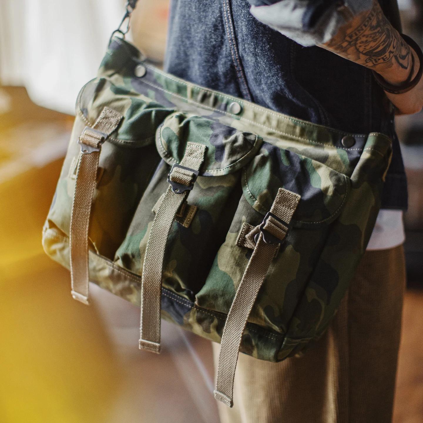 Maden – sac à bandoulière tactique Vintage pour hommes, sacoche en coton de Camouflage, grande capac