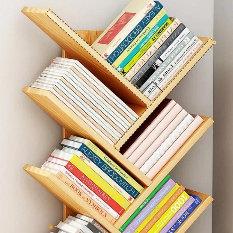Bibliothèque en forme d'arbre, support à livres en bois massif du sol au plafond, peu encombrant, ét