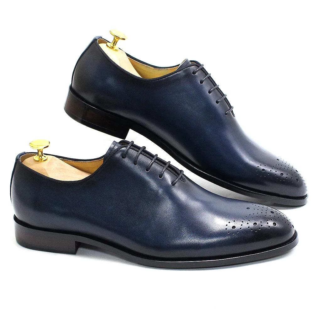 Chaussures provoqué faites à la main en cuir véritable pour hommes, style italien classique, coupe c