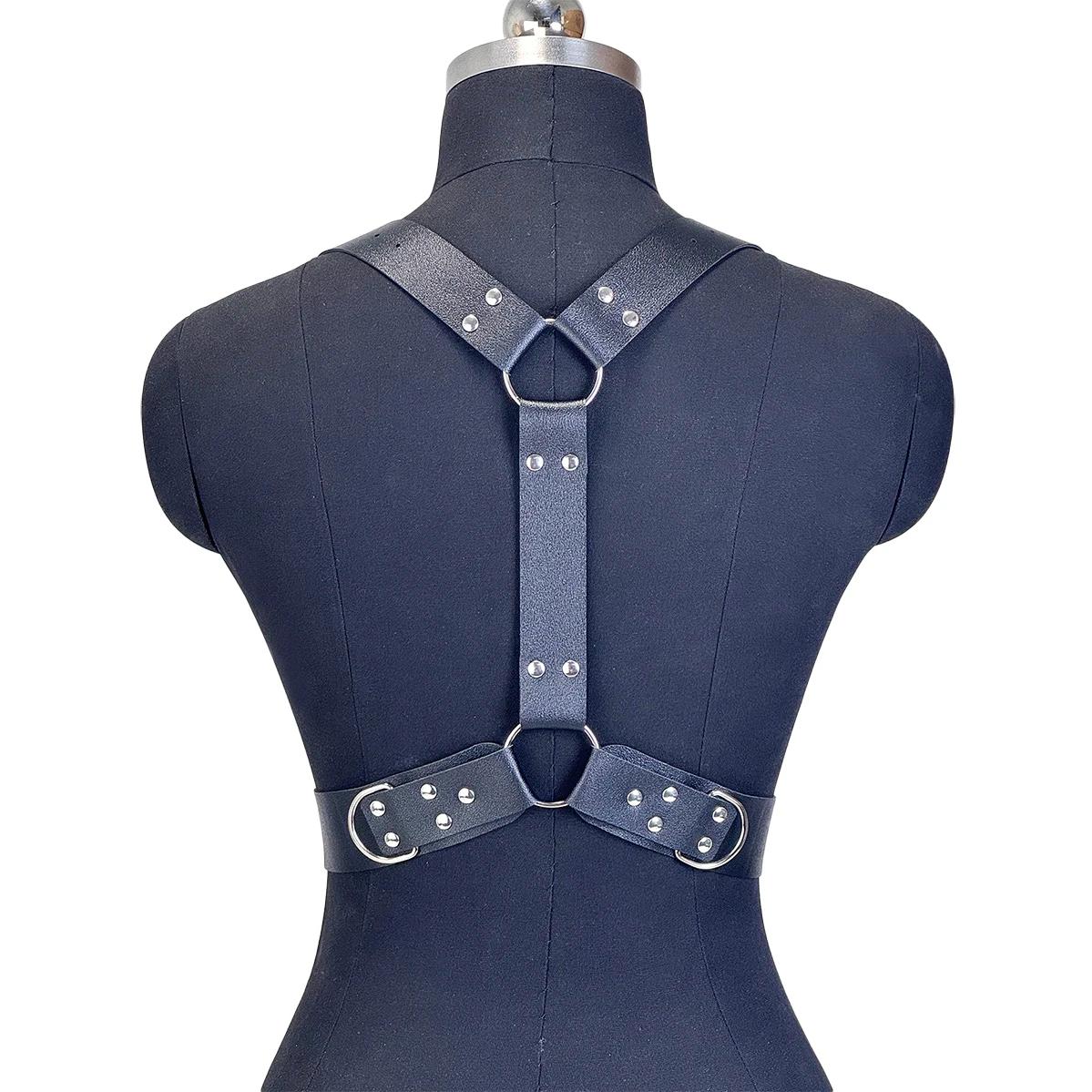 Harnais en cuir PU pour femmes, ceinture de taille Punk cloutée, sangles de harnais décoratives, bre