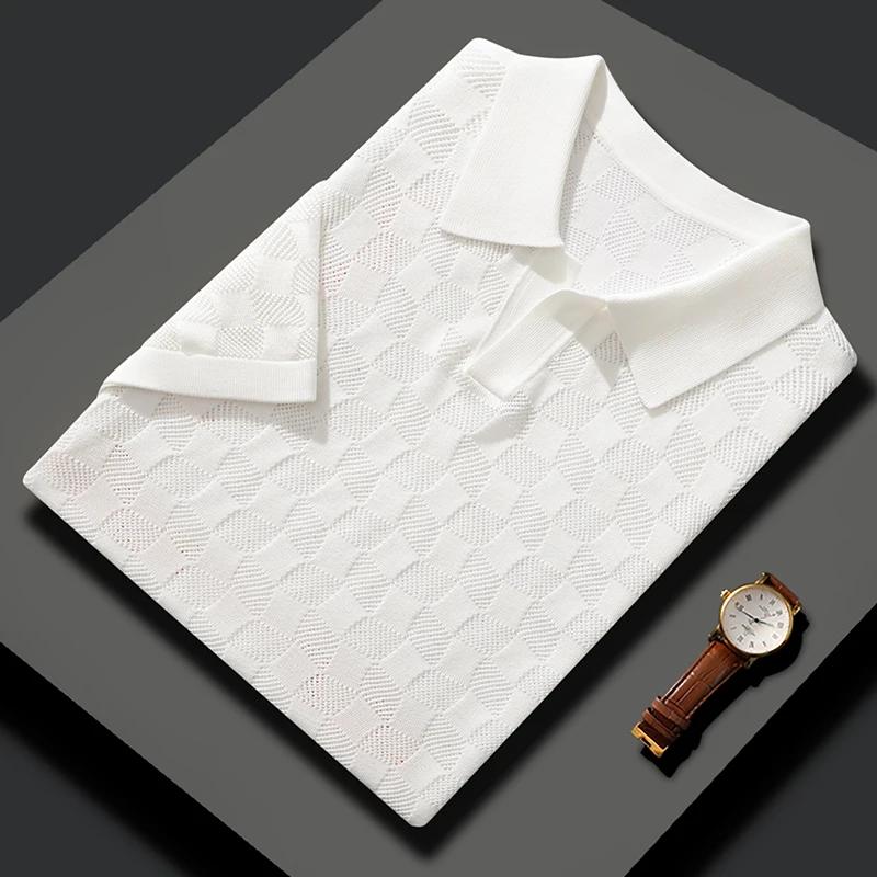 Pull à manches courtes pour hommes, col polo, maille respirante, T-shirt de sport de plein air, été,
