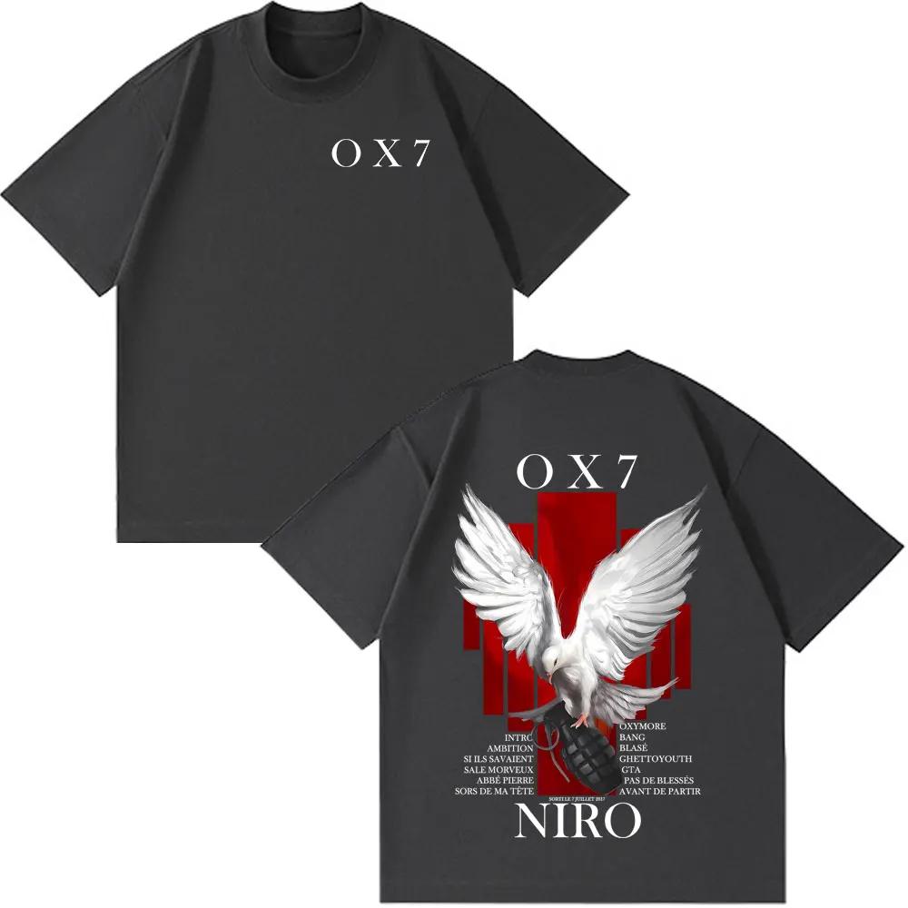 Rappeur Niro OX7 Album T-shirt hommes femmes vêtements Hip Hop mode Pop musique T-shirts mâle décont