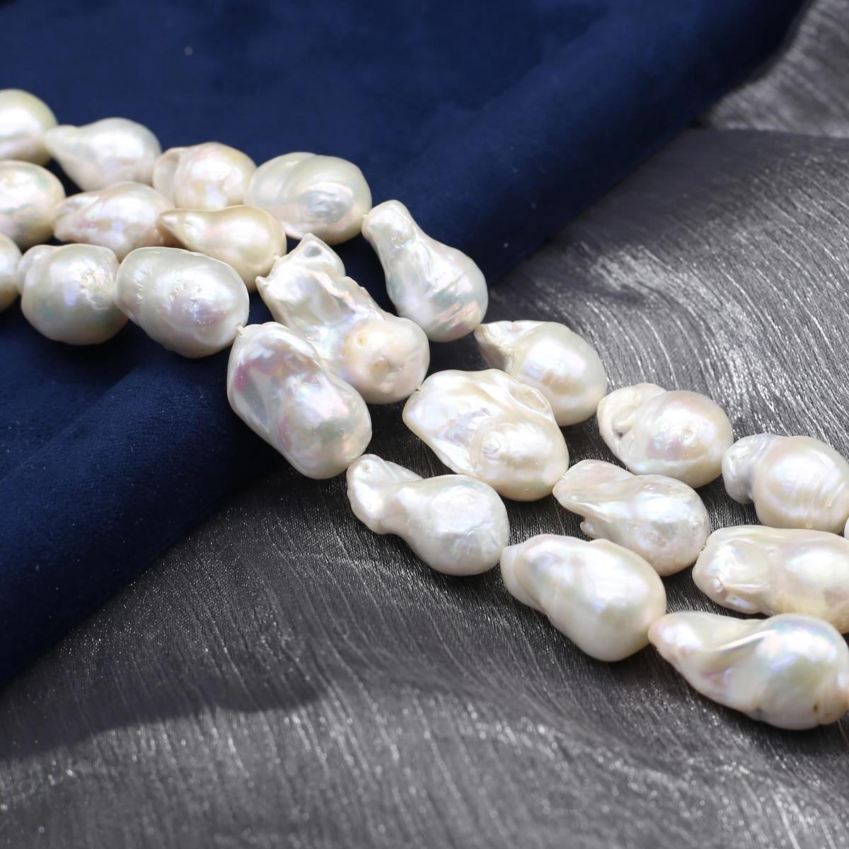 Perle d'Eau Douce Blanche Naturelle, de Forme Irrégulière Baroque, Accessoires pour Fabrication de B