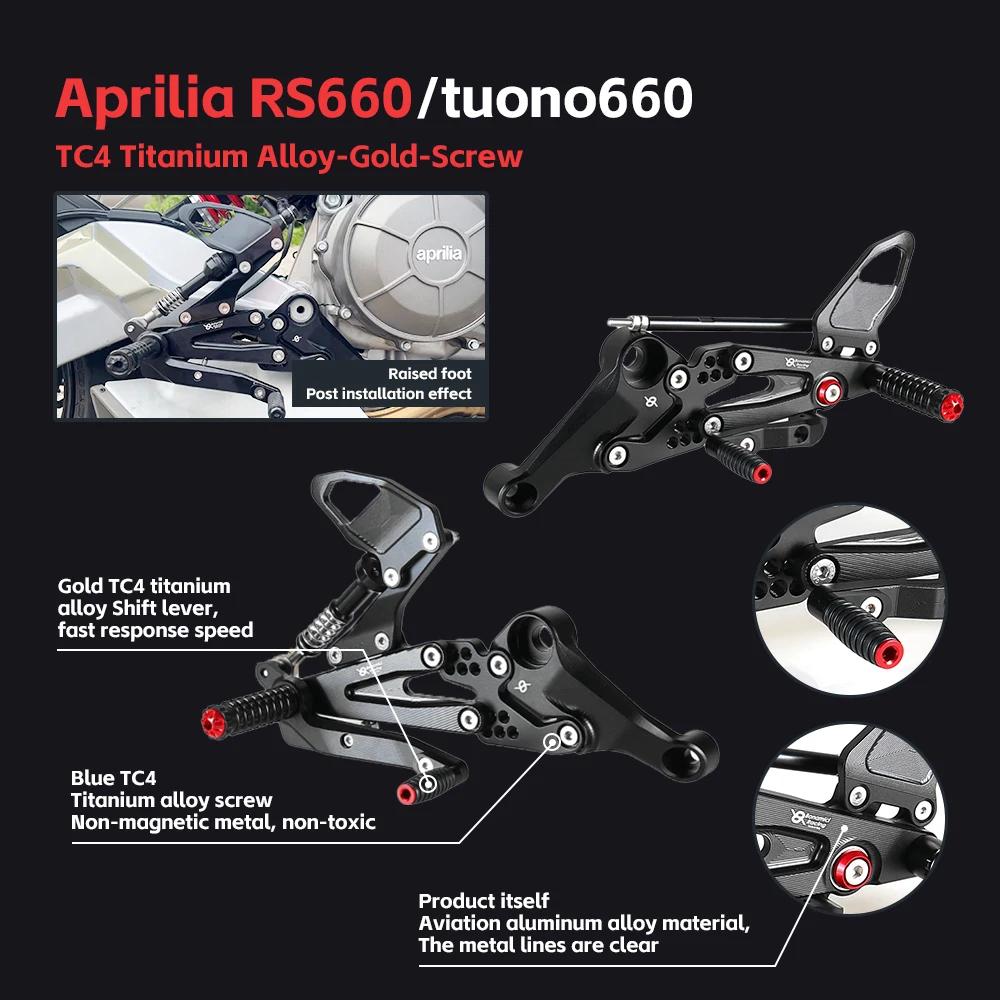 Repose-pieds arrière réglable CNC pour moto, pour Aprilia RS660/Tuono660 2021 2022 2023 2024 2025