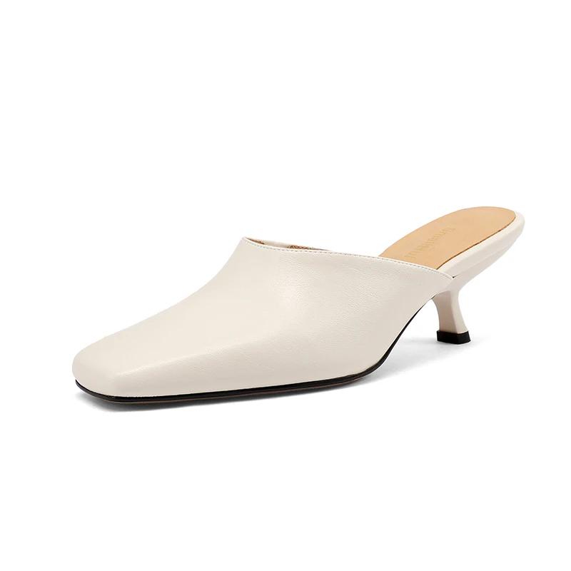 SmallHut Nouvelle Tendance Été Mules Femme en Cuir Fendu Sexy Motif Serpent Jaune Bleu Beige à Talon