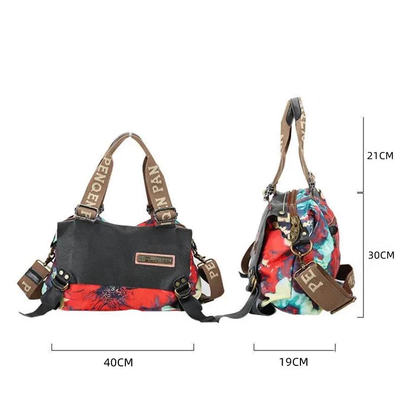 Jamhoo-Sacs à main en cuir vintage pour femmes, sac à bandoulière en toile de grande capacité, sac m