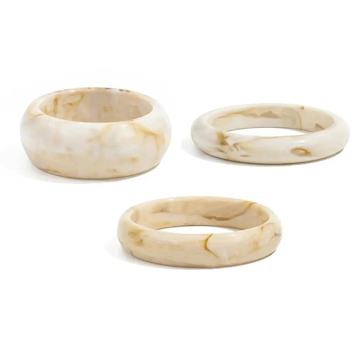 Ingemark 3 pièces/ensemble Vintage Beige résine Bracelets pour femme à portée de main 2025 nouvelle 