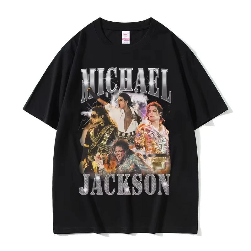 T-shirt graphique classique vintage Michael Jackson pour hommes, vêtements d'été, mode rétro gothiqu
