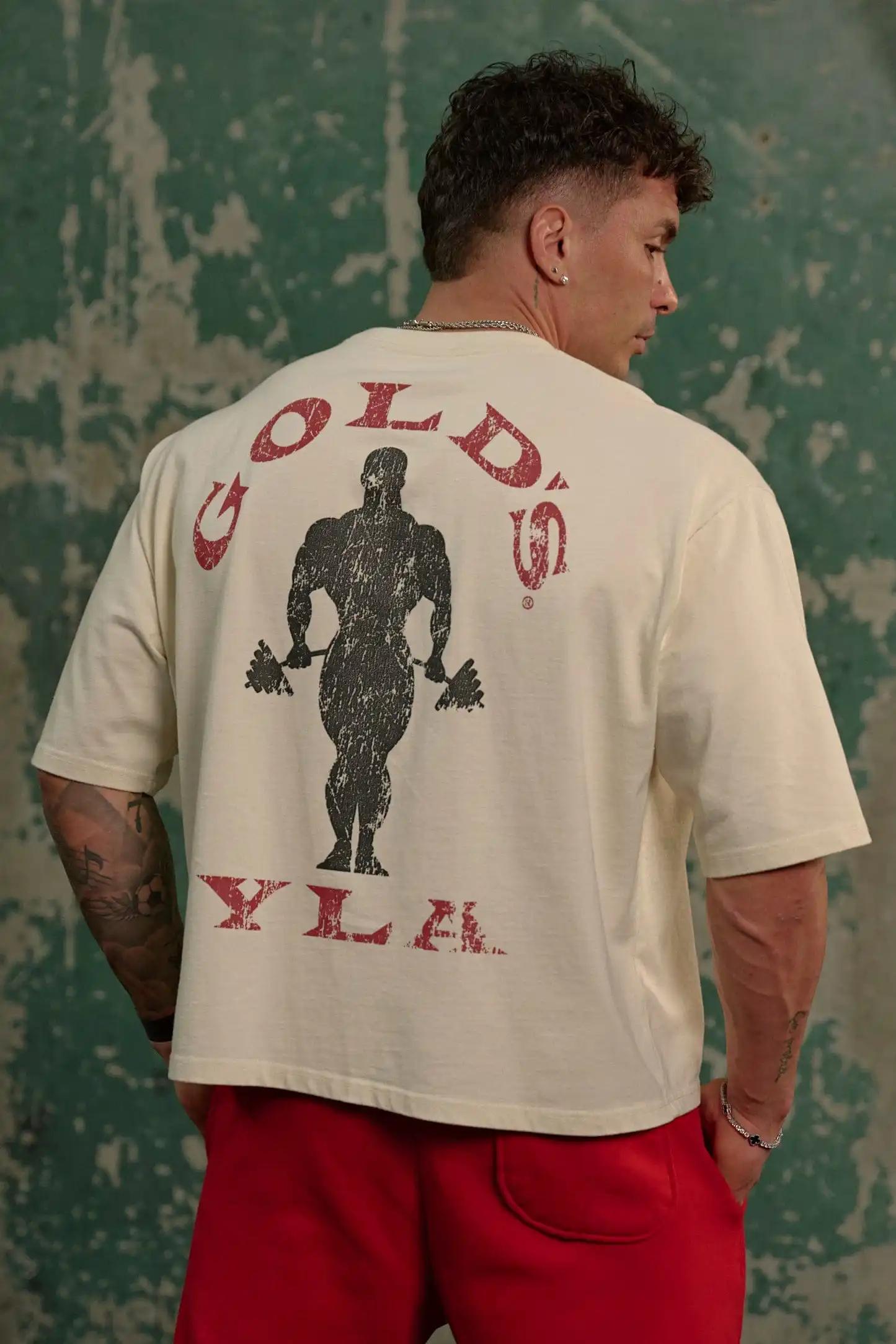 T-shirt imprimé grande taille pour homme Golds Gym New Age 2026 - Convient pour les entraînements qu