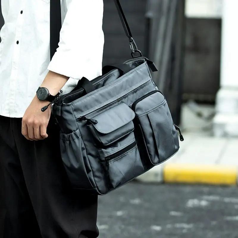 Sac à bandoulière étanche pour hommes, sacoche à 14 poches, sac à main de voyage Oxford, sacs de tra