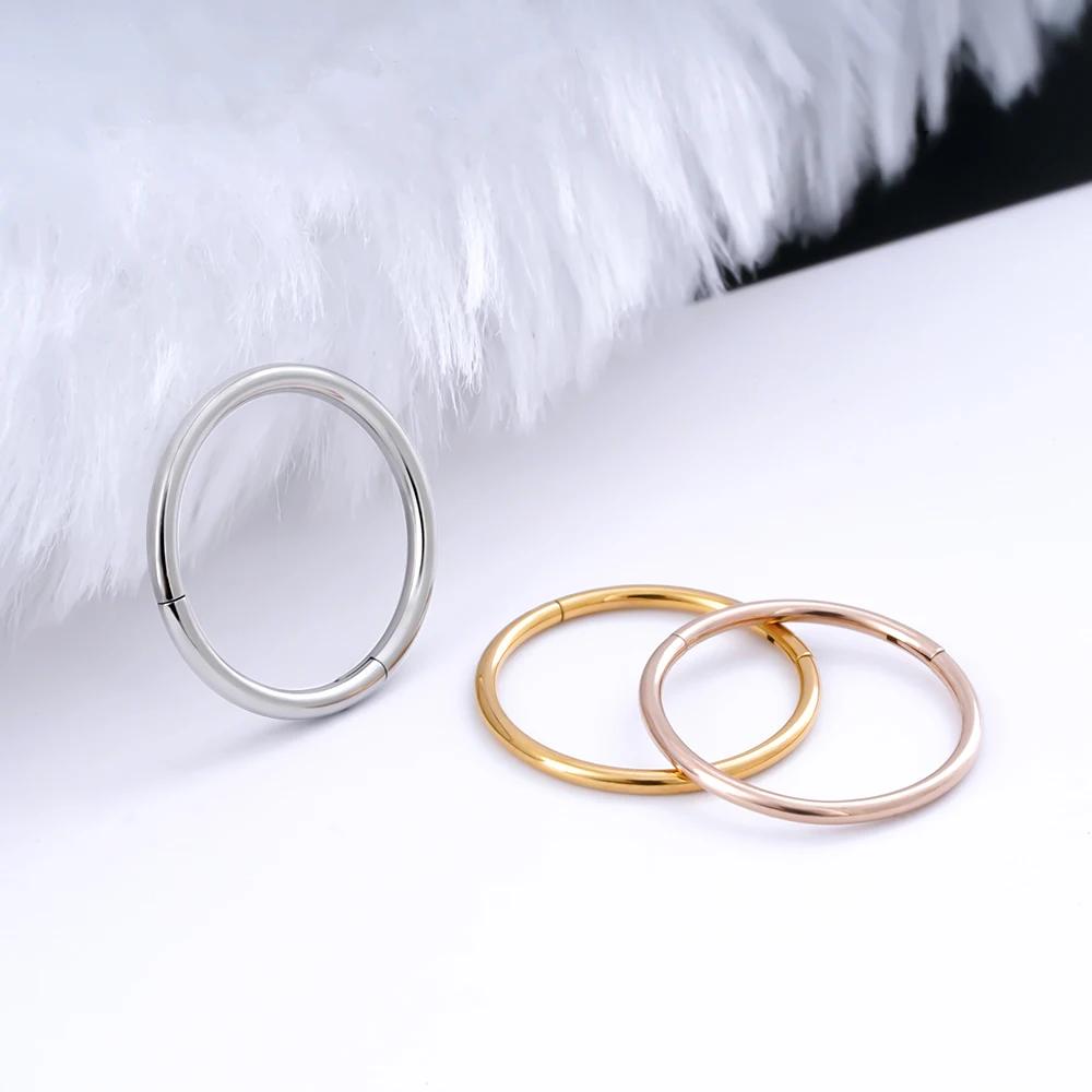 Lot de 10/50 pièces en gros – Boucles d'oreilles rondes en titane G23, anneaux de nez, clickers de s