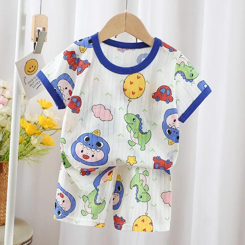 Vêtements d'été pour enfants, ensemble short à manches courtes, t-shirts pour bébés garçons et fille