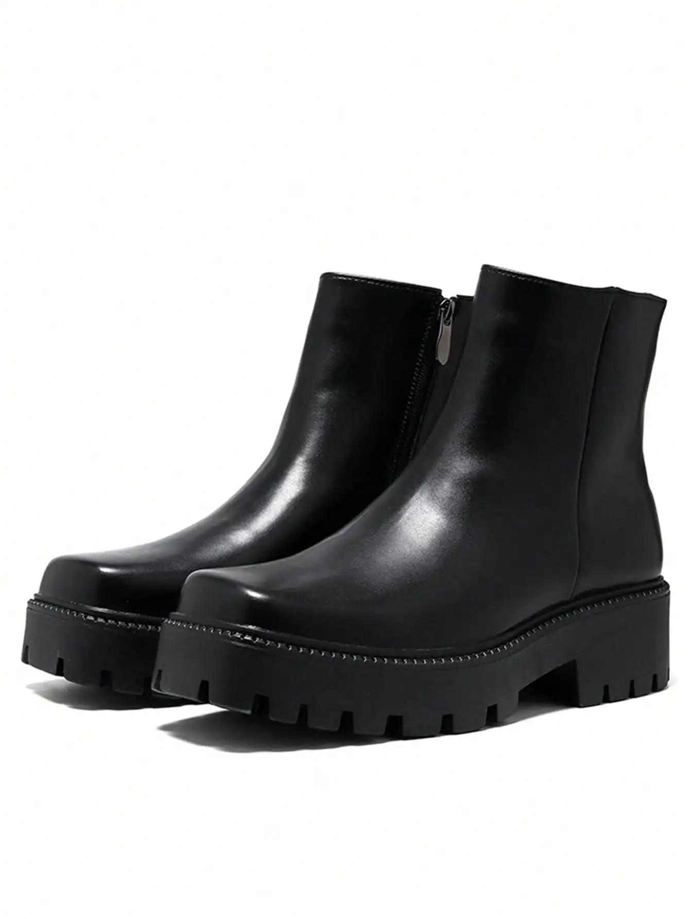 Bottes à glissière latérale à semelle optique carrée Parker pour hommes