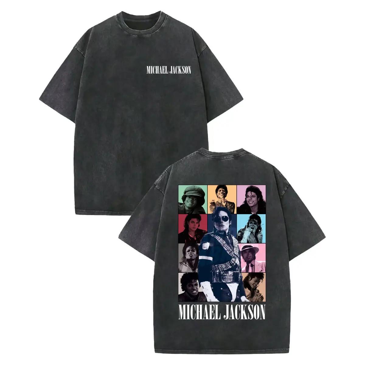Vintage lavé Michael Jackson graphique T-shirts hommes femmes Harajuku Rock vêtements T-shirts mode 