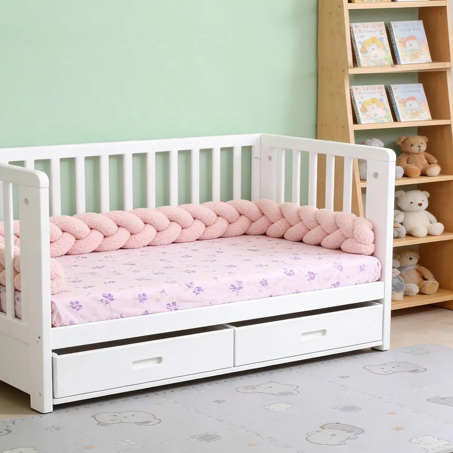 Tour de lit bébé tressé 1M 2M 3M 4M, protection de berceau et coussin de lit pour nourrisson, décora