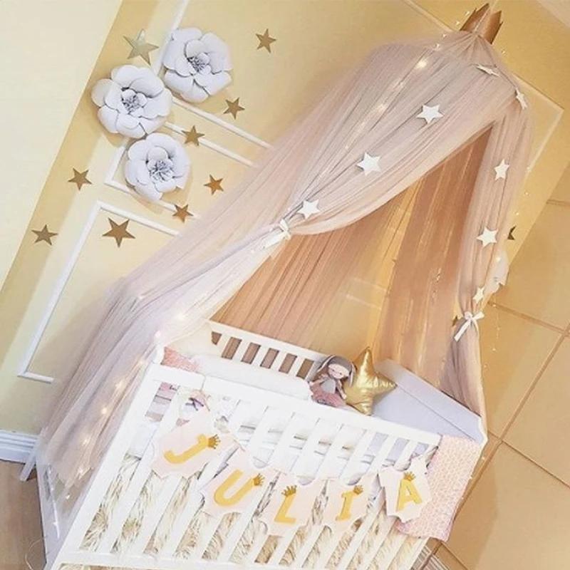 Tente suspendue avec moustiquaire, décoration étoile, lit de bébé, auvent de berceau, rideaux en Tul