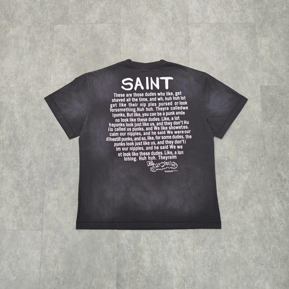 Yao mode Saint de Michael 25SS t-shirt décontracté hommes hauts vêtements surdimensionné Vintage amp