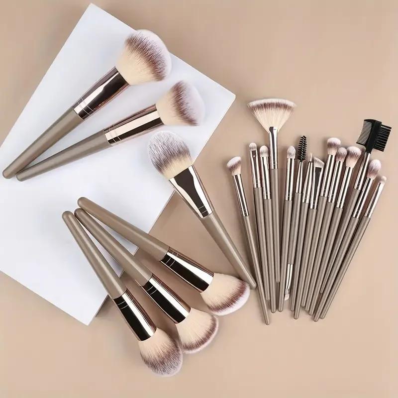 Ensemble professionnel de 3 à 20 pinceaux de maquillage doux et moelleux pour fond de teint, fard à 