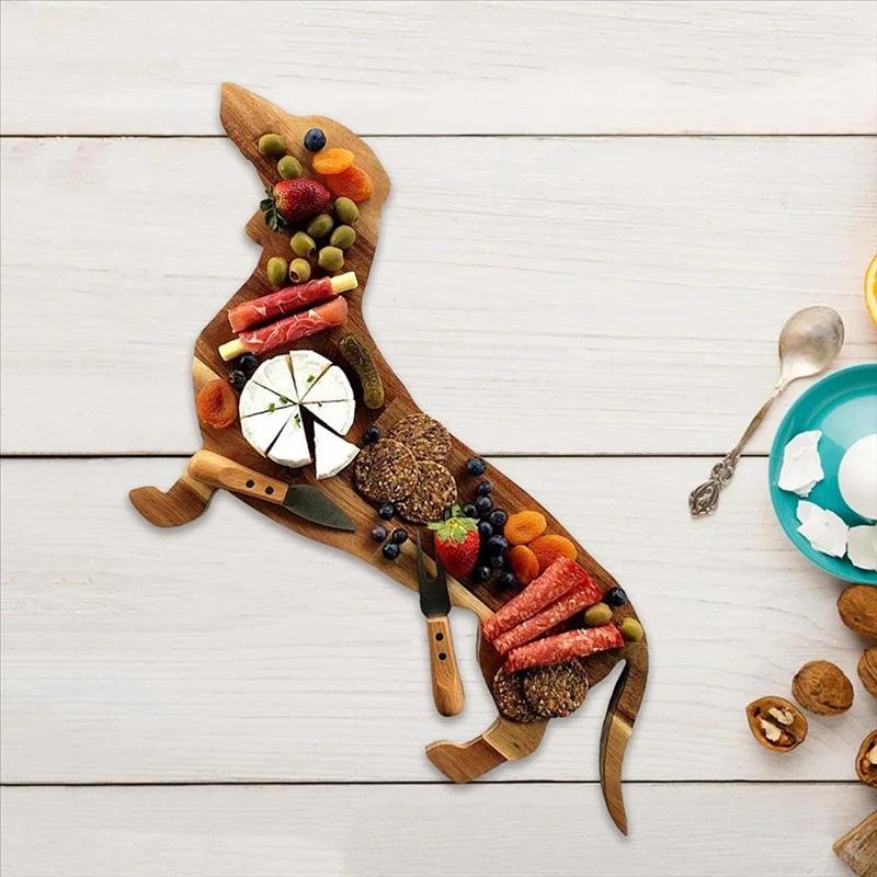 Dachshund Dog Queplate Cheese Board Cutting, Cute Christmas Board, 15.7"