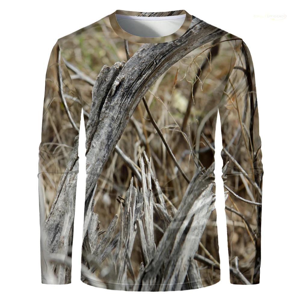 Hommes Camouflage forêt chasse T-shirt Utdoor séchage rapide respirant randonnée à manches longues T