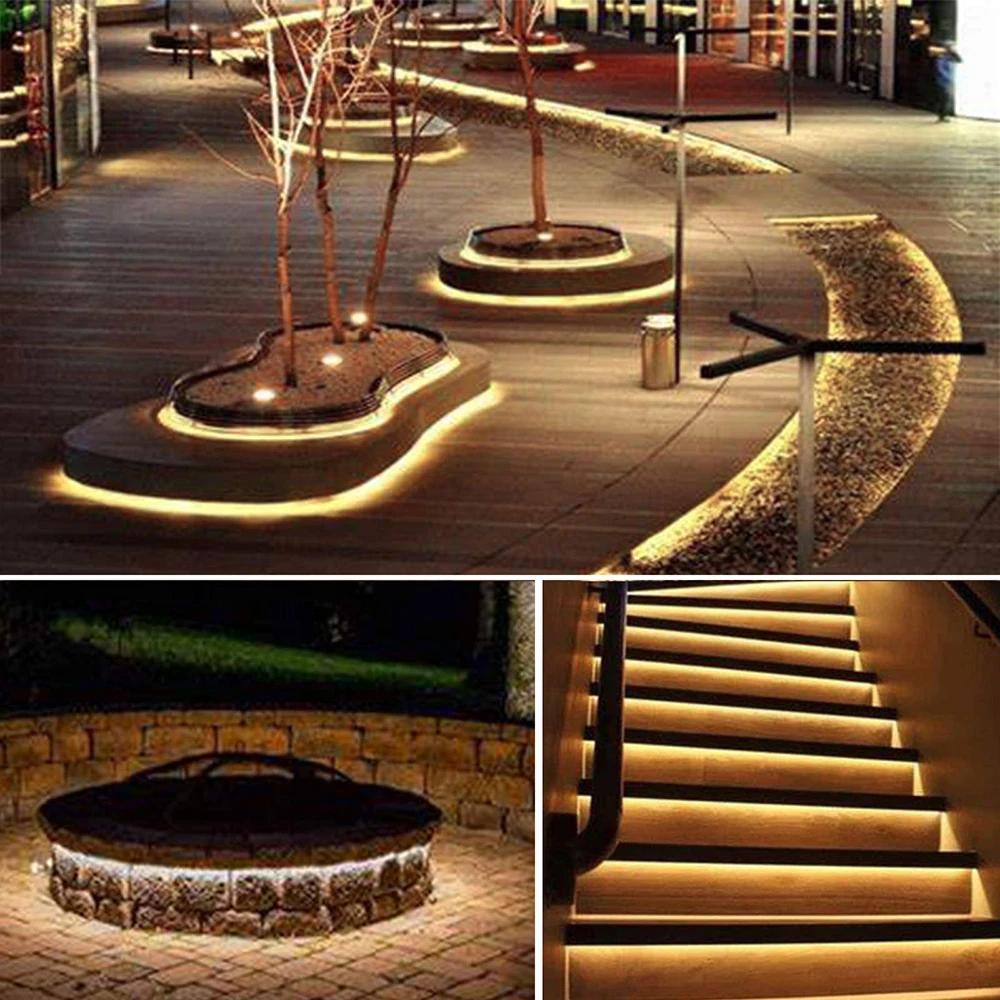 Bande lumineuse solaire extérieure à LED, bande lumineuse étanche IP65, adaptée à la décoration de l