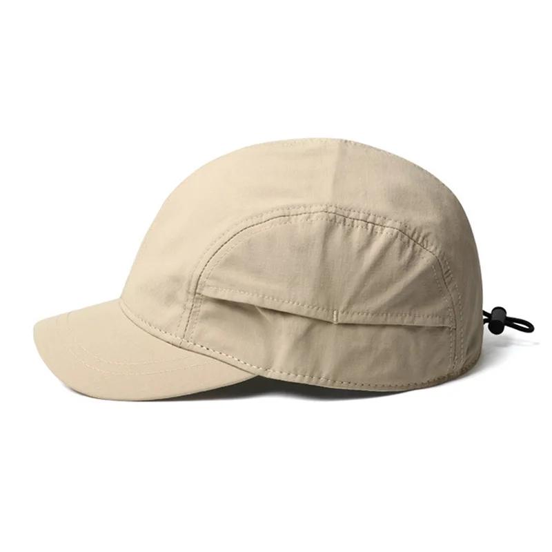 Casquette de baseball à bords courts de couleur unie, légère, en polyester à séchage rapide, fermetu