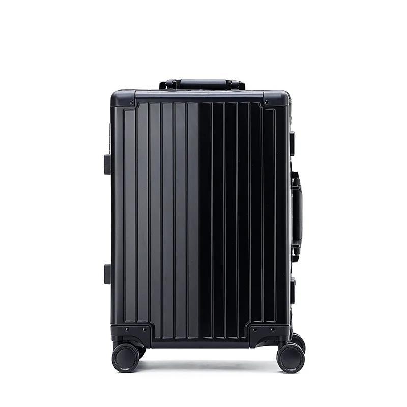 Valise à bagages entièrement en alliage d'aluminium et magnésium, valise d'embarquement de 20 pouces