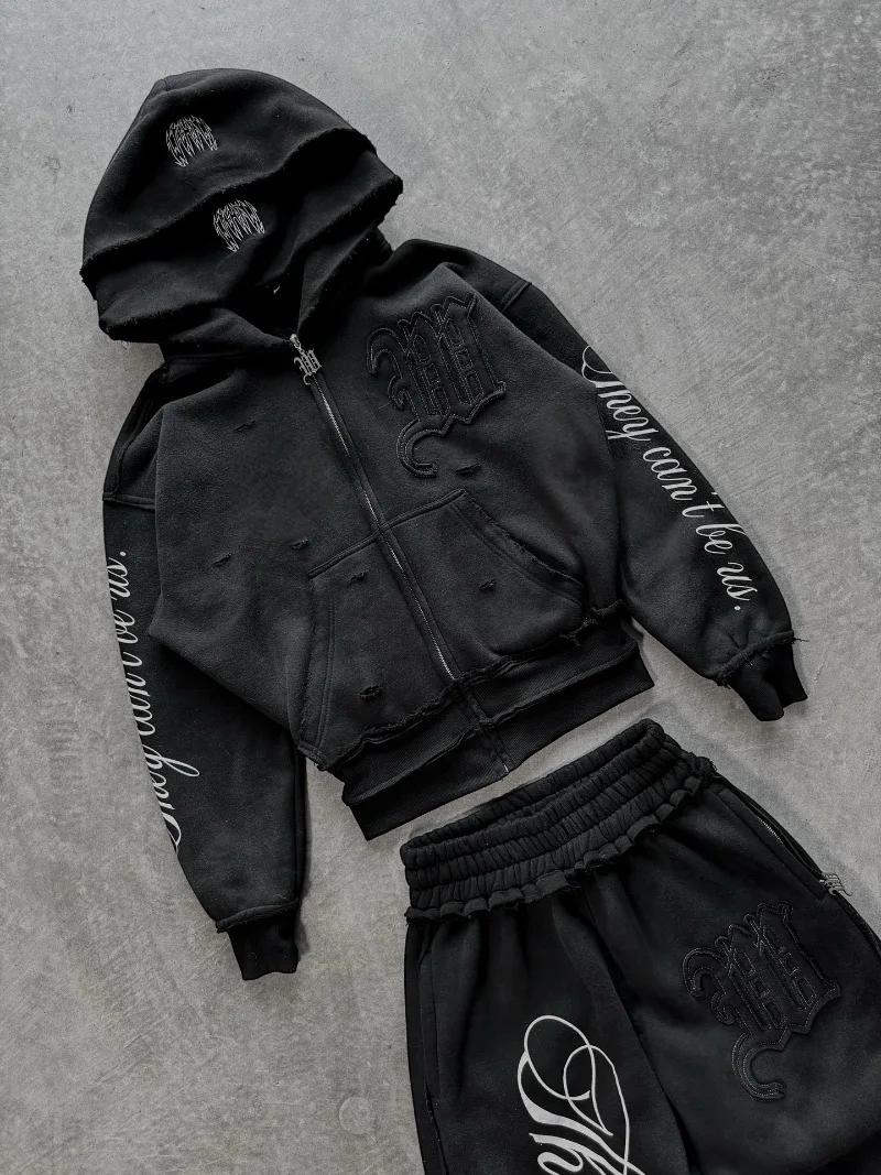Sweat à capuche surdimensionné pour hommes et femmes, marque de mode américaine, motif de lettre M b