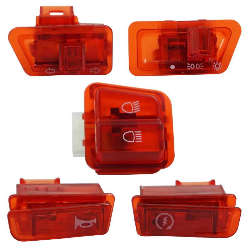 Kit de boutons de commutation pour moto, 5 pièces, clignotant de phare, faisceau haut/bas, klaxon de