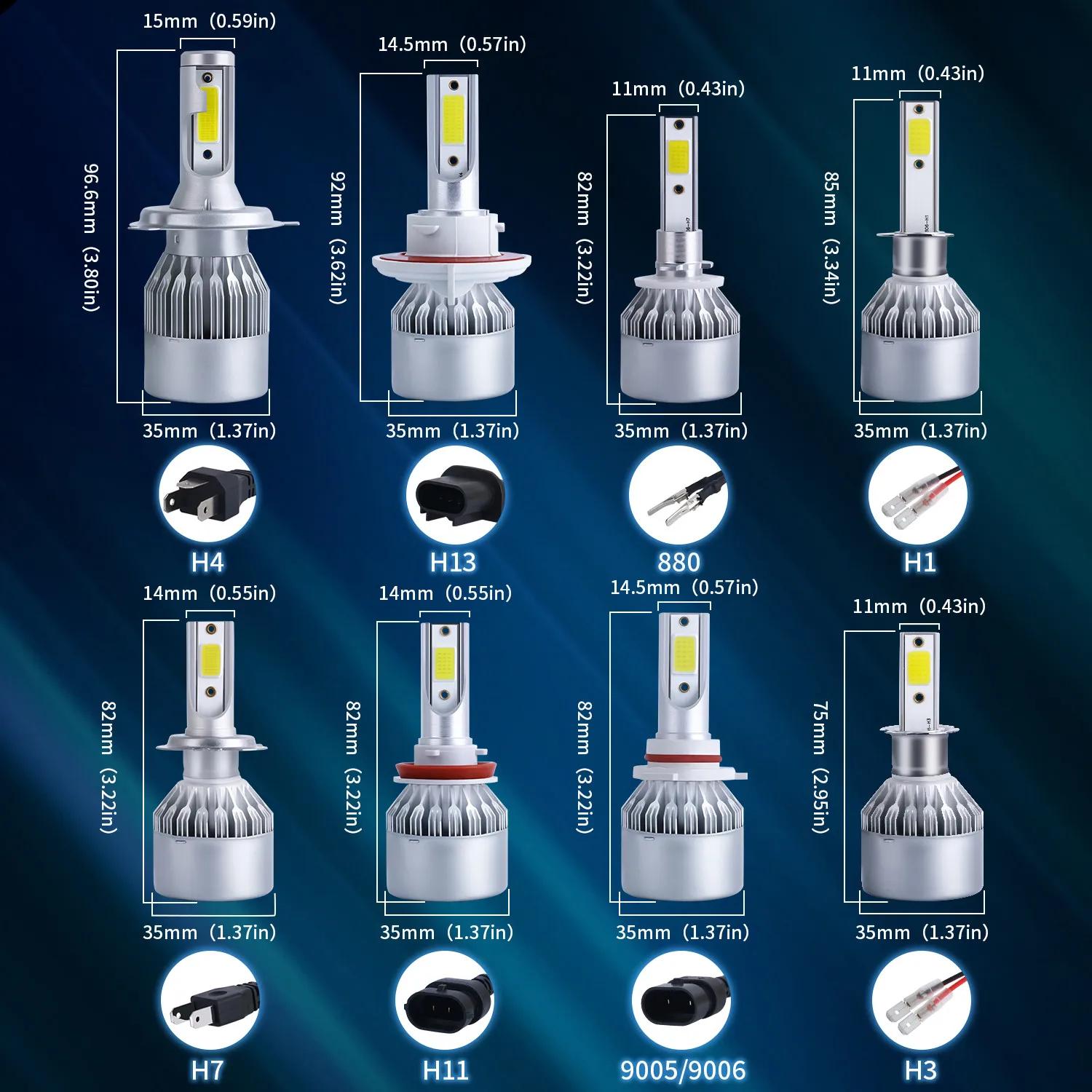 2x H7 LED H11 H4 Hi/Lo H1 H3 H8 HB1 HB3 HB4 HB5 HIR2 H13 H27 9005 9006 ampoules de phares de voiture
