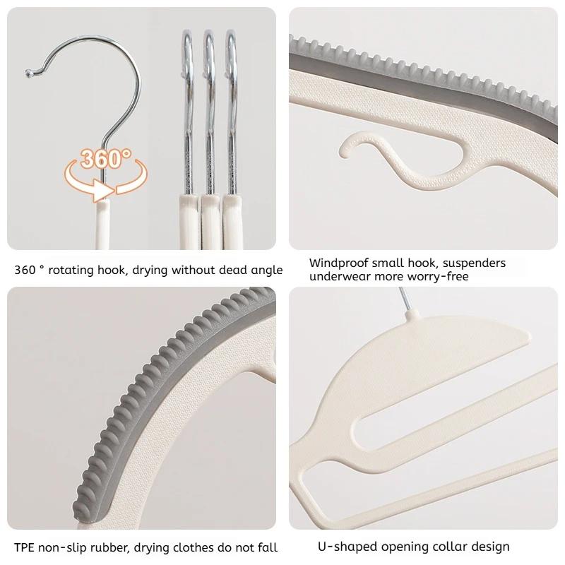 Cintre domestique multifonctionnel noir/Orange/gris, 10 pièces, humide et sec, adapté aux vêtements 