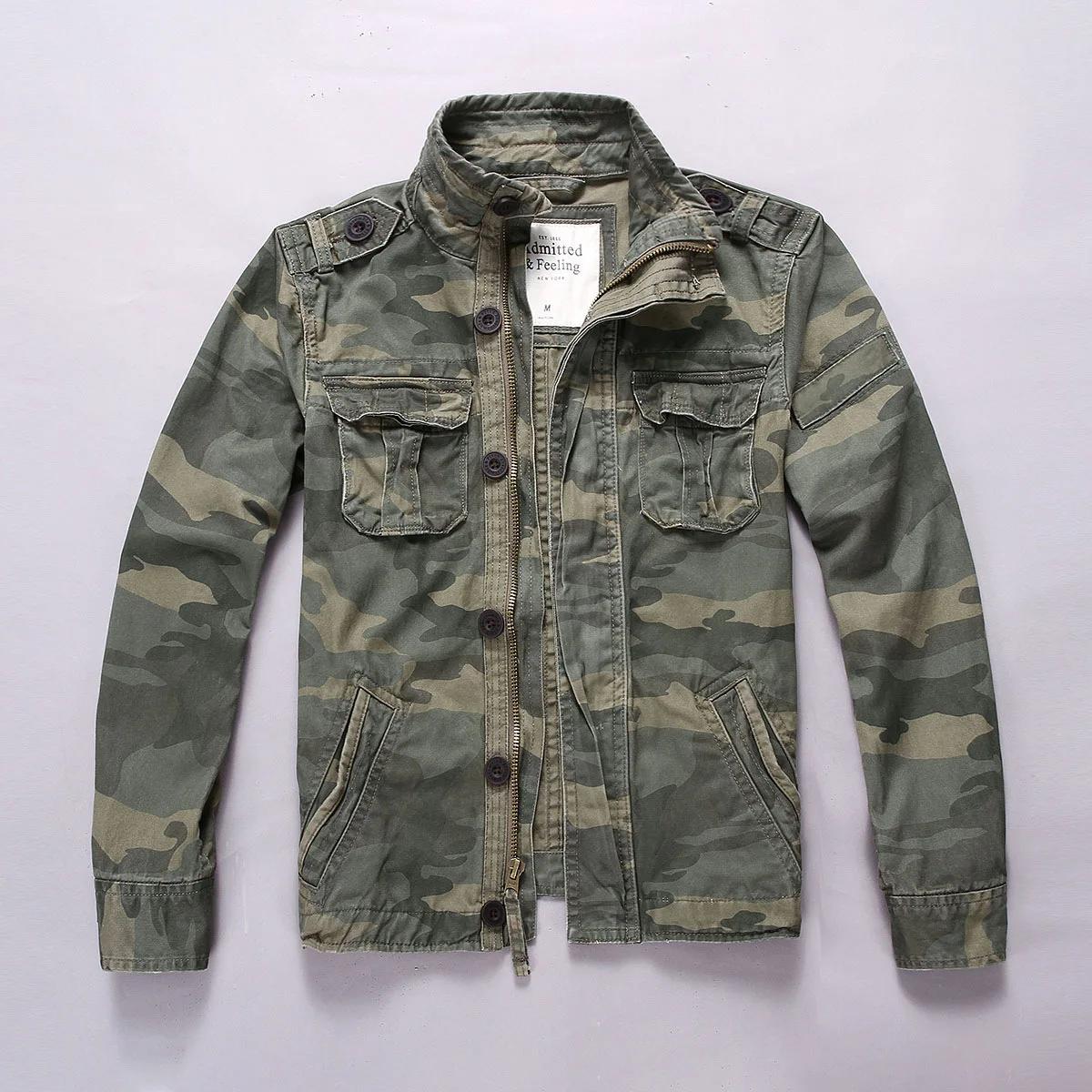 Hommes Camo Cargo veste automne poids lourd lavage coton coupe-vent veste militaire Camouflage tenue