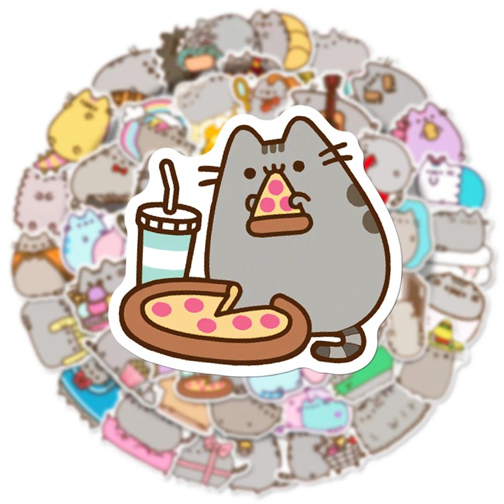 Autocollants chat épais mignon Kawaii, étiquette esthétique, papeterie pour Scrapbook, téléphone, jo