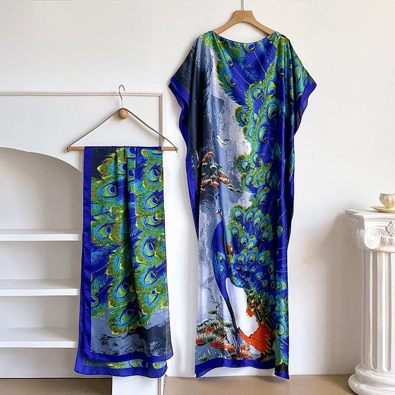 Nouvelle mode Robe d'été avec grande écharpe dubaï turquie caftan musulman ample Abaya femmes africa