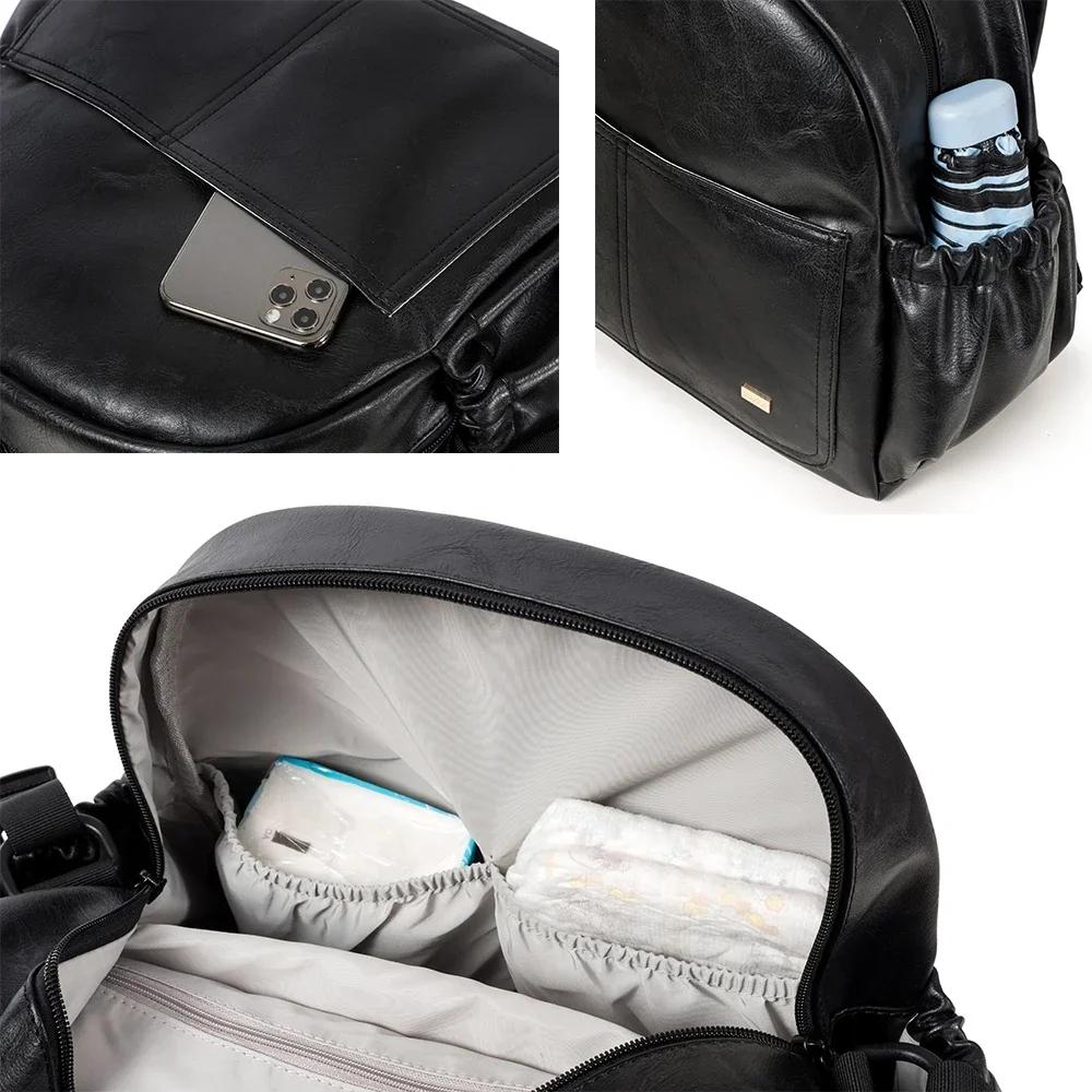 Soboba-Sac à couches solide de grande capacité avec sangles de sac à dos pour mères à la mode, sac à