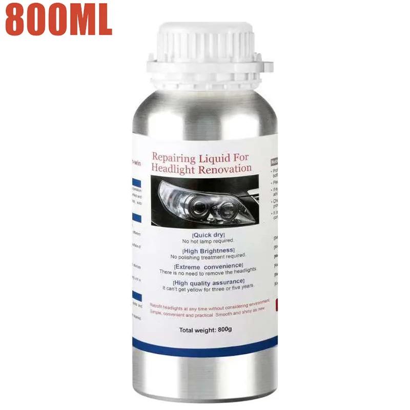 Kit de polissage chimique pour phares de voiture, 800ML, liquide polymère, réparation, dissolvant de