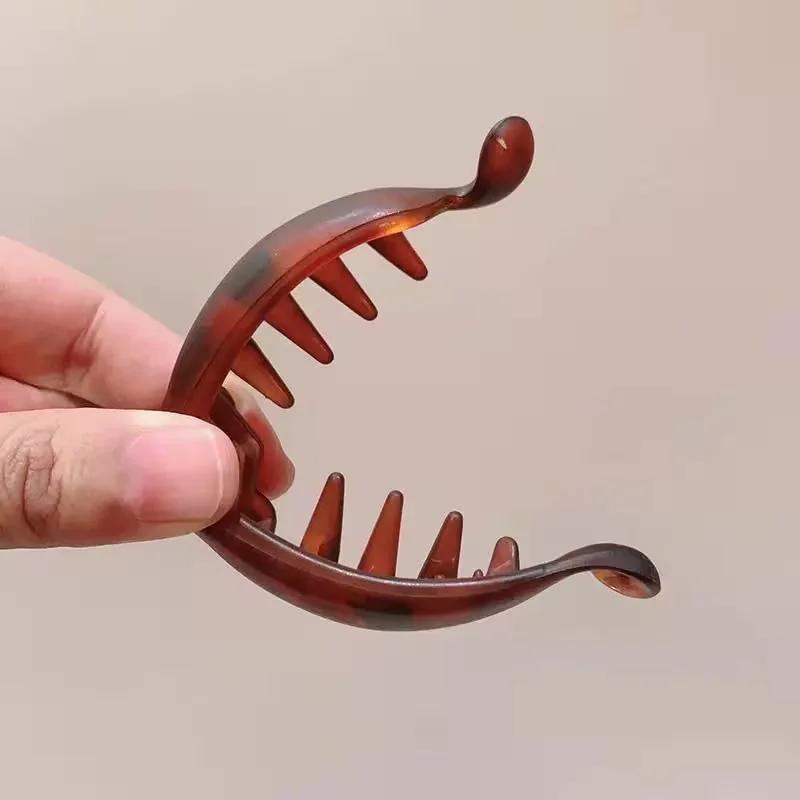 1 pièce/4 pièces Épingle à cheveux banane antidérapante simple pour femme – Ronde, adaptée à fixer q