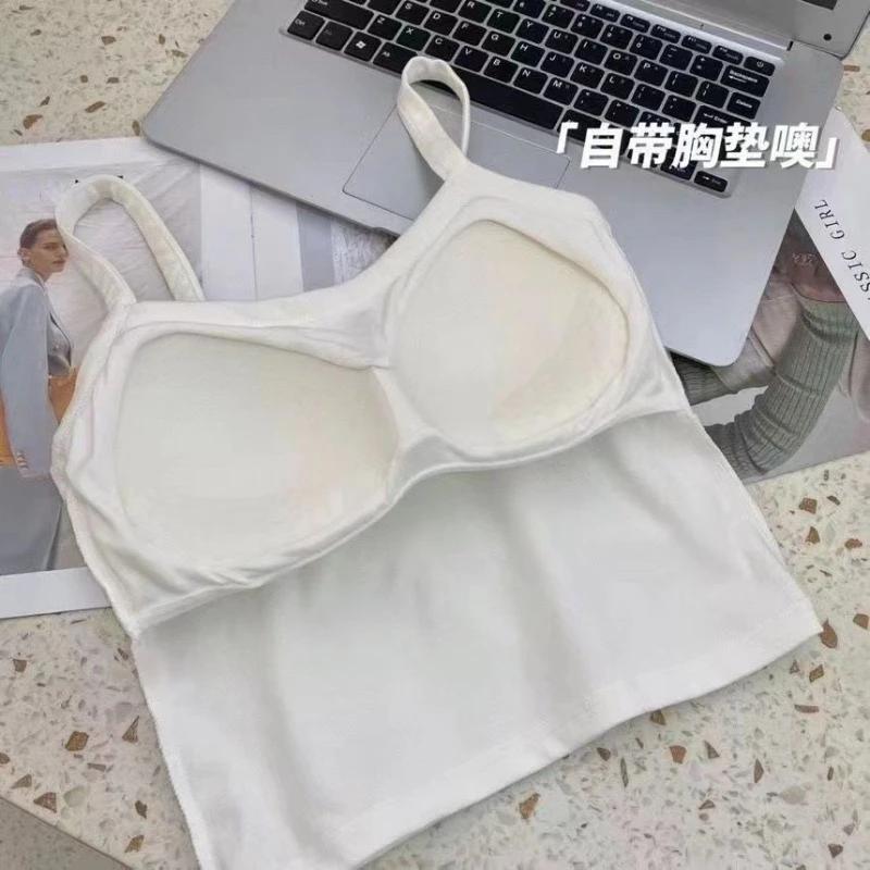 Haut court femmes Sexy hauts sans manche mode femme sous-vêtements dame Camisole fille basique T-shi