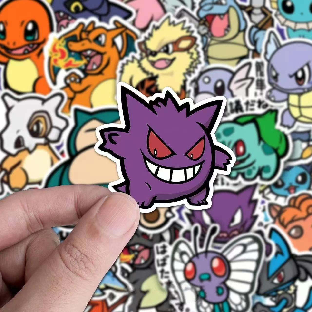 56 pièces mignon Anime Pokemon autocollants dessin animé Pikachu scellage décoration bricolage ordin