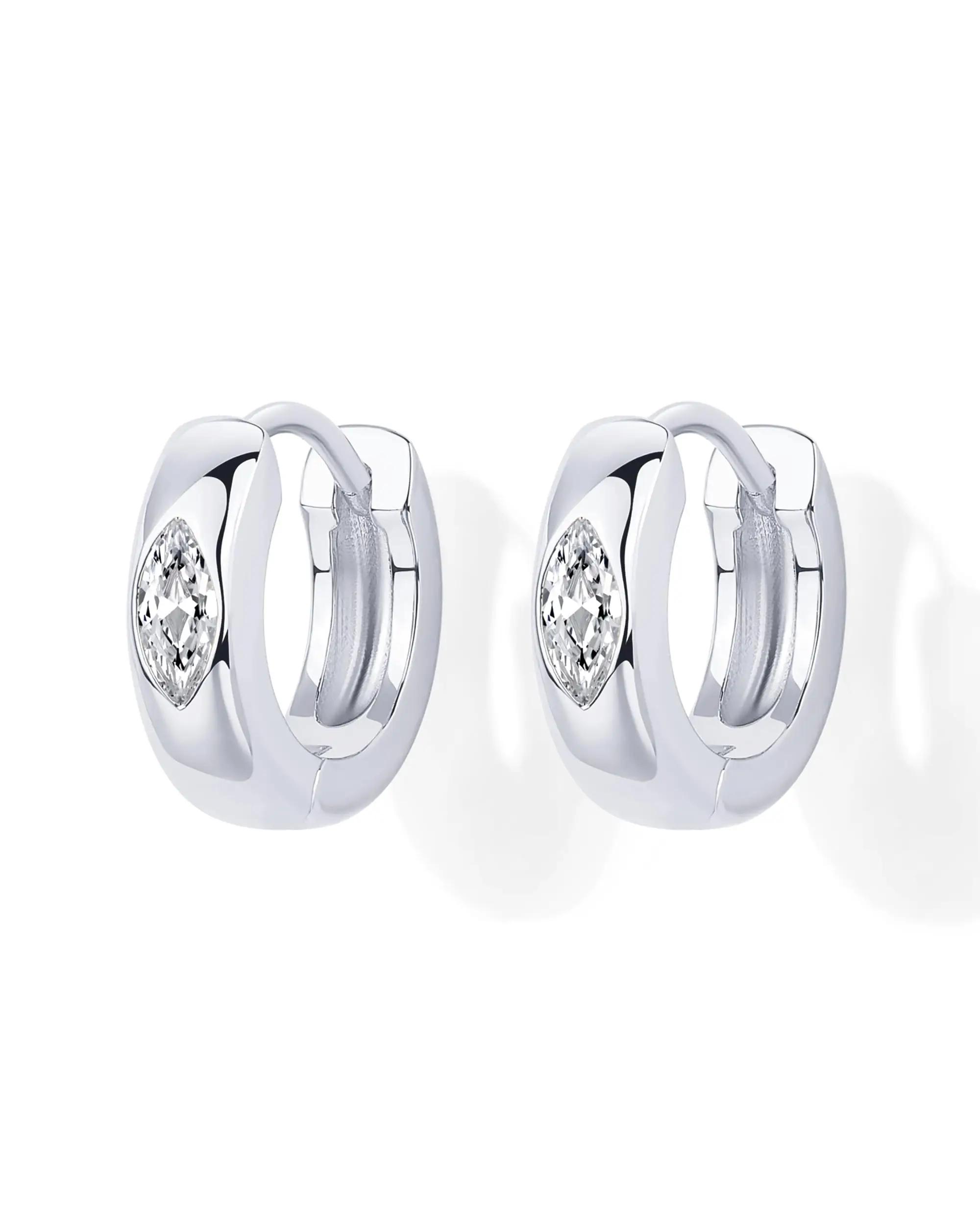 Shevalue – boucles d'oreilles créoles plaquées or 14 carats pour femmes, avec poteaux en argent Ster