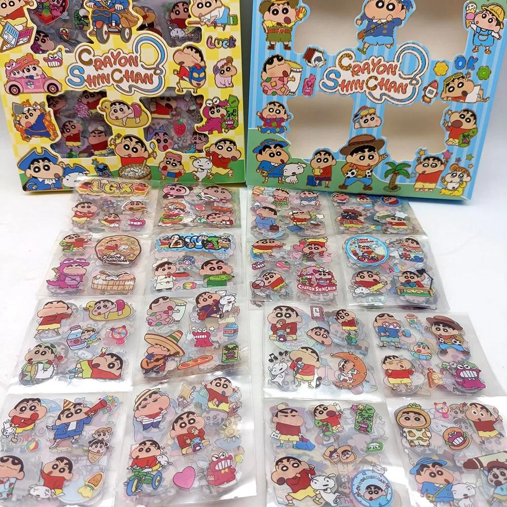 100 pièces Crayon shin-chan Anime jouets autocollants Transparent Applique ordinateur Skateboard bri