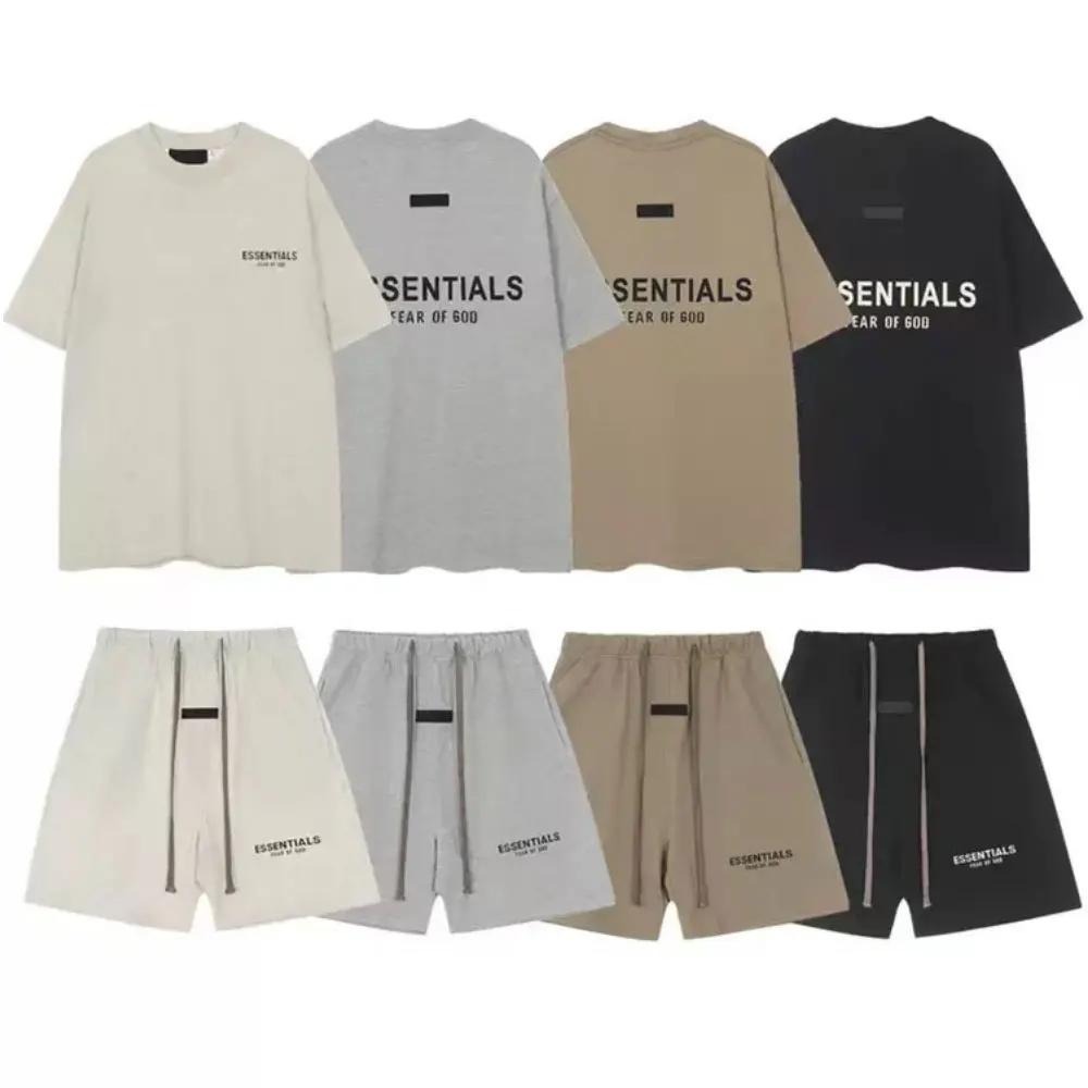 Shorts de sport décontractés à manches courtes en silicone floqué avec lettres, style streetwear, po