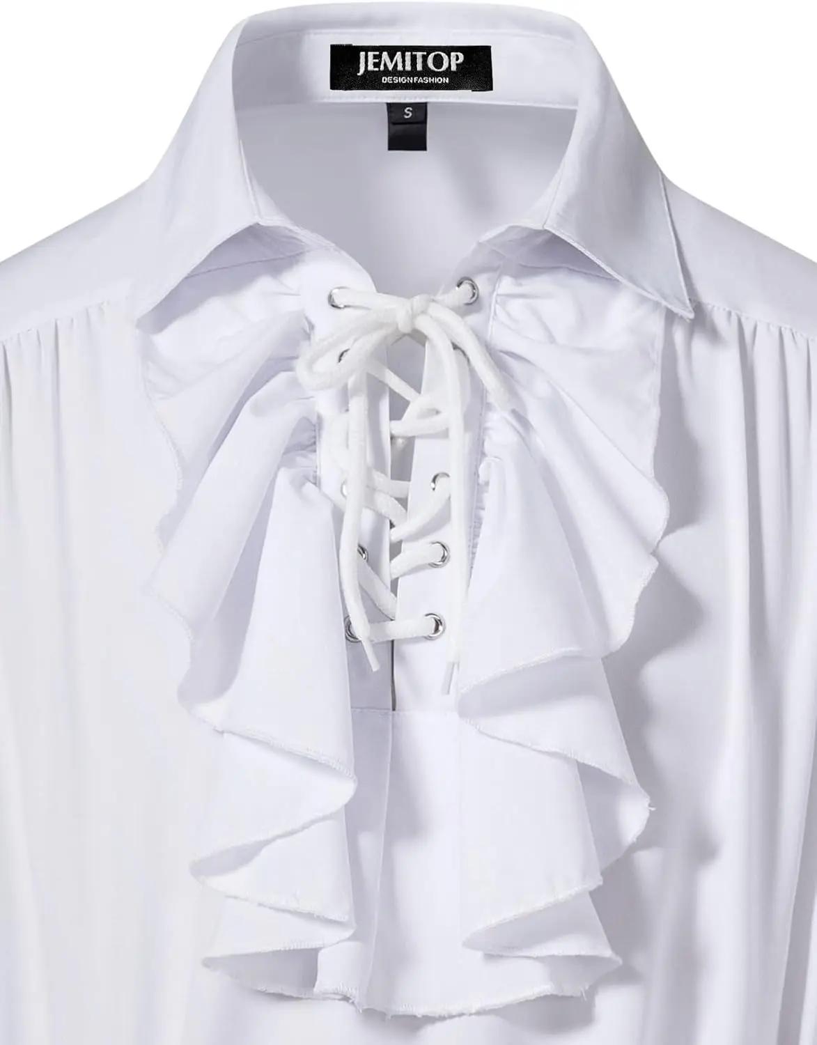 LisdinoJEMITOP hommes Pirate Vampire chemise à volants manchette élastique poète victorien Steampunk